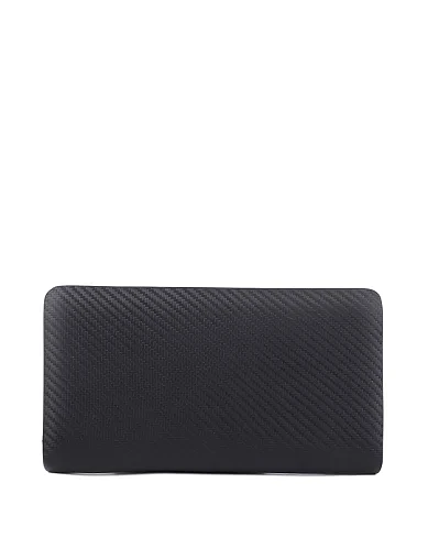 Гаманець на блискавці шкіряний чорний (8656-1) - фото 1 - Miraton