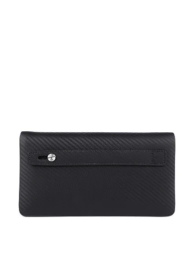 Гаманець на блискавці шкіряний чорний (8656-1) - фото 3 - Miraton