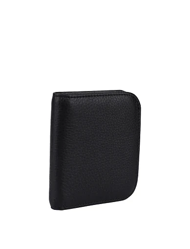 Гаманець картхолдер на кнопці шкіряний чорний (163-36) - фото 2 - Miraton