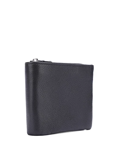 Гаманець на кнопці шкіряний чорний (168-92) - фото 2 - Miraton
