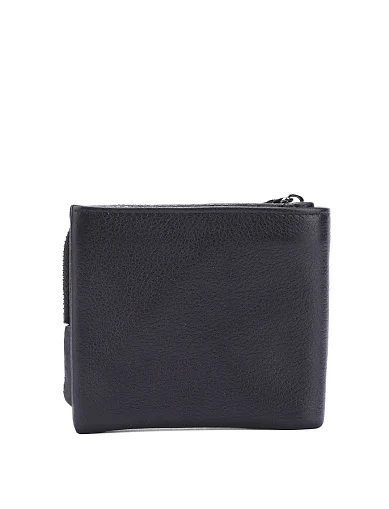 Гаманець на кнопці шкіряний чорний (168-92) - фото 3 - Miraton