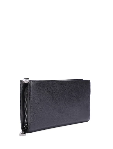 Гаманець на блискавці шкіряний чорний (9060-1) - фото 2 - Miraton