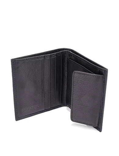 Гаманець на магніті шкіряний чорний (A898-2) - фото 4 - Miraton