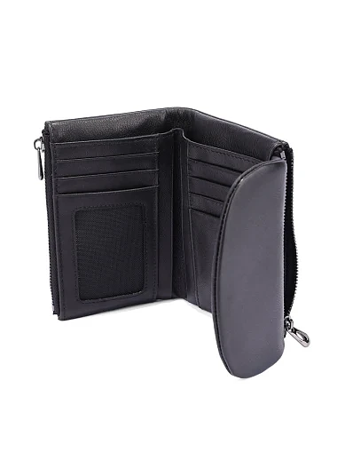 Гаманець на магніті шкіряний чорний (A898-5) - фото 4 - Miraton