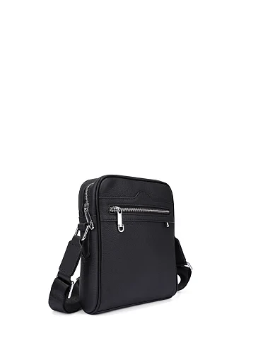 Чоловіча сумка через плече шкіряна чорна (88181-1) - фото 2 - Miraton