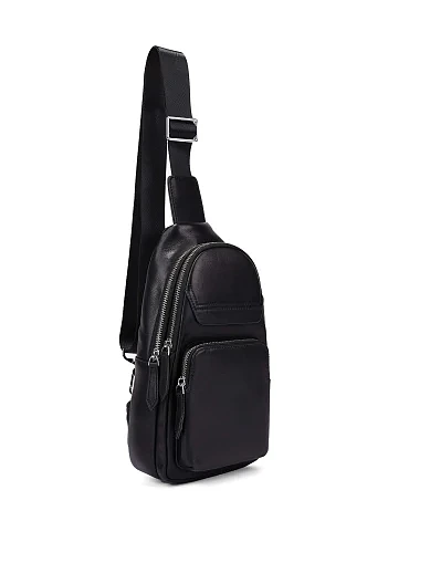 Чоловіча сумка шкіряна чорна (6633) - фото 2 - Miraton