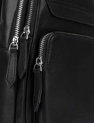 Чоловіча сумка шкіряна чорна (6633) - фото 4 - Miraton