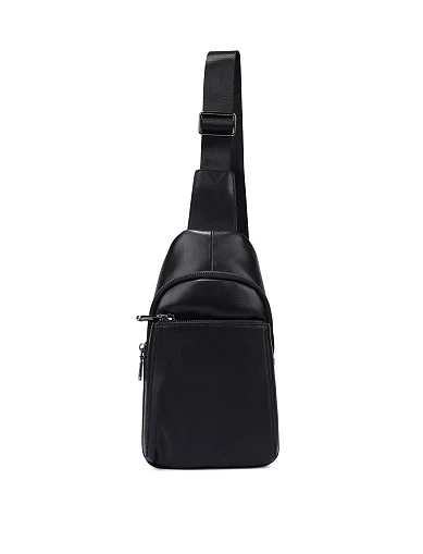 Чоловіча сумка шкіряна чорна (8426-1) - фото 1 - Miraton