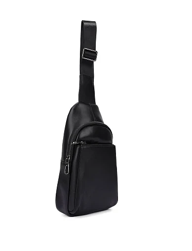 Чоловіча сумка шкіряна чорна (8426-1) - фото 2 - Miraton