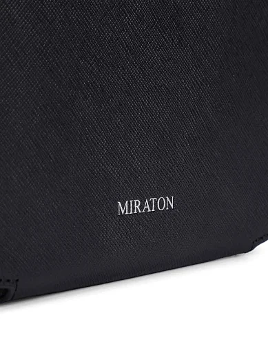 Чоловіча сумка крос-боді шкіряна чорна (6740-1) - фото 4 - Miraton