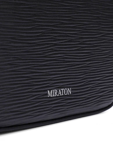 Чоловіча сумка крос-боді шкіряна чорна (7155-1) - фото 4 - Miraton