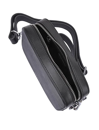 Чоловіча сумка крос-боді шкіряна чорна (7155-1) - фото 5 - Miraton