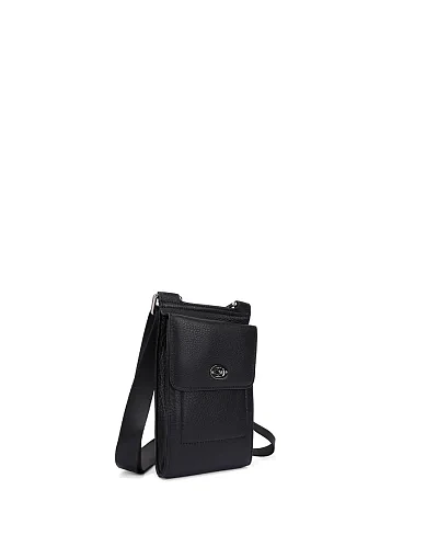Чоловіча сумка месенджер шкіряна чорна (439-18) - фото 2 - Miraton