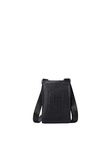 Чоловіча сумка месенджер шкіряна чорна (439-18) - фото 3 - Miraton