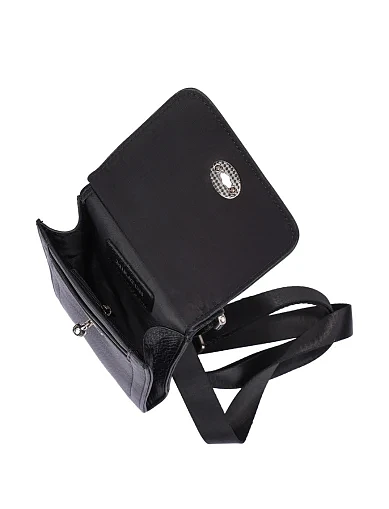 Чоловіча сумка месенджер шкіряна чорна (439-18) - фото 5 - Miraton