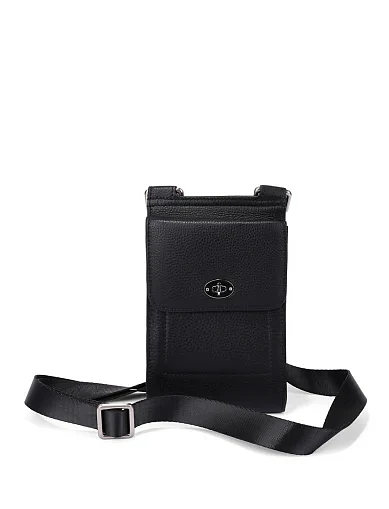 Чоловіча сумка месенджер шкіряна чорна (439-18) - фото 6 - Miraton