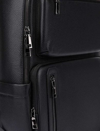 Чоловічий рюкзак шкіряний чорний (131419-174) - фото 4 - Miraton