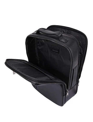 Чоловічий рюкзак шкіряний чорний (131419-174) - фото 5 - Miraton