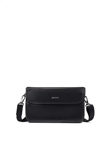 Мужская сумка через плечо кожаная черная - фото 1 - Miraton