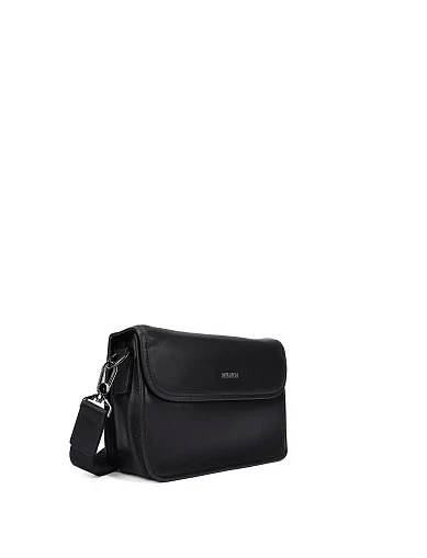 Мужская сумка через плечо кожаная черная - фото 2 - Miraton