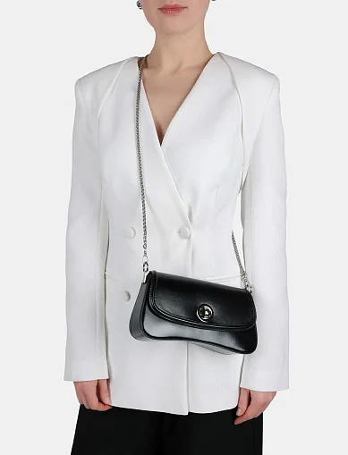 Женская сумка через плечо кожаная черная - фото 2 - Miraton