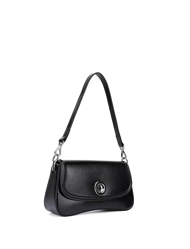 Женская сумка через плечо кожаная черная - фото 3 - Miraton