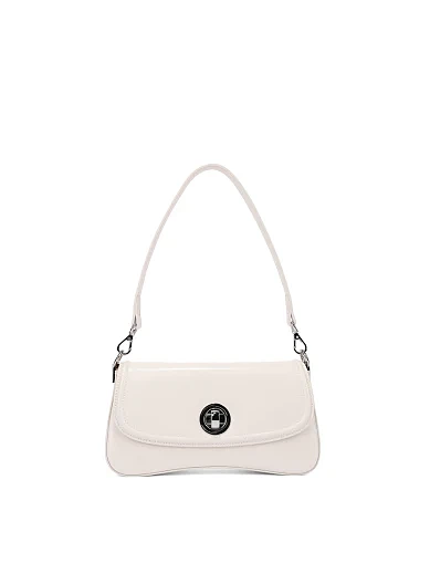 Жіноча сумка через плече шкіряна молочного кольору(3419-2) - фото 1 - Miraton