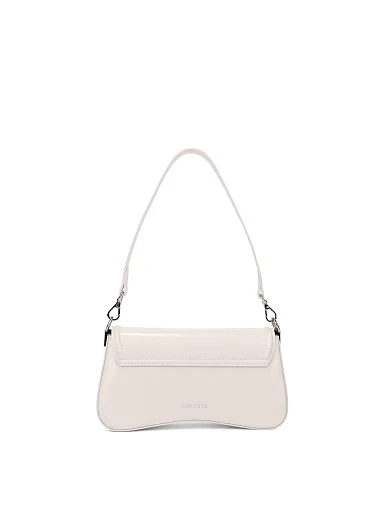 Жіноча сумка через плече шкіряна молочного кольору(3419-2) - фото 4 - Miraton