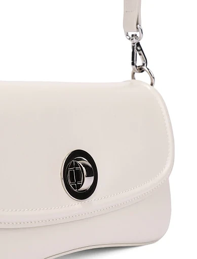 Жіноча сумка через плече шкіряна молочного кольору(3419-2) - фото 5 - Miraton