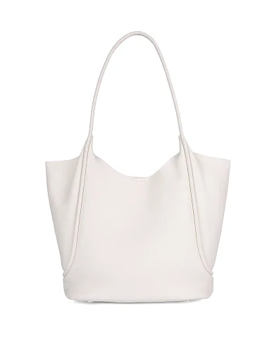 Женская сумка шоппер кожаная белая - фото 4 - Miraton