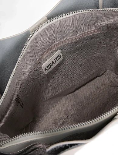 Женская сумка шоппер кожаная белая - фото 6 - Miraton