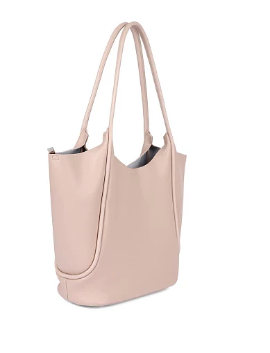 Женская сумка шоппер кожаная бежевая - фото 3 - Miraton