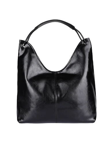 Жіноча сумка шкіряна чорна - фото 4 - Miraton