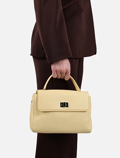 Жіноча сумка крос-боді шкіряна жовта(М-6518-2) - фото 2 - Miraton