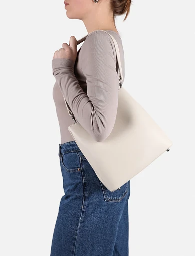 Женская сумка кожаная белая - фото 2 - Miraton