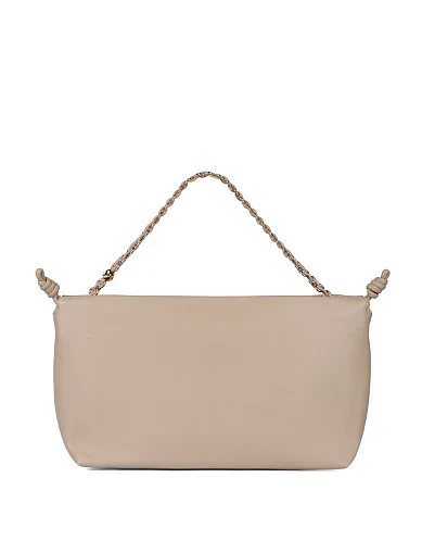 Женская сумка через плечо кожаная бежевая - фото 4 - Miraton