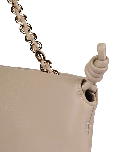 Женская сумка через плечо кожаная бежевая - фото 5 - Miraton