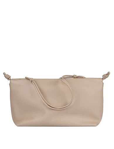 Женская сумка через плечо кожаная бежевая - фото 6 - Miraton