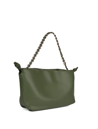 Женская сумка через плечо кожаная зеленая - фото 3 - Miraton