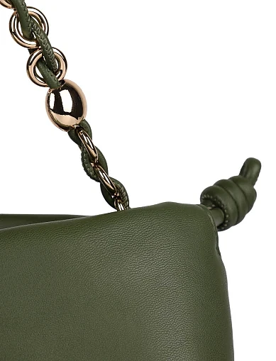 Женская сумка через плечо кожаная зеленая - фото 5 - Miraton