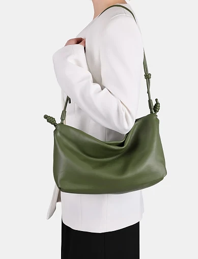 Женская сумка через плечо кожаная зеленая - фото 8 - Miraton