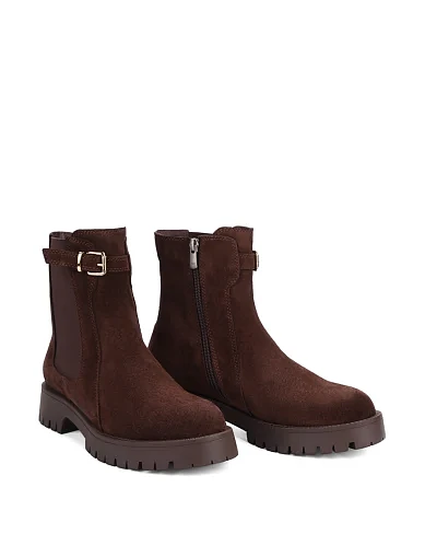 Женские ботинки челси Attizzare велюровые коричневые - фото 3 - Miraton