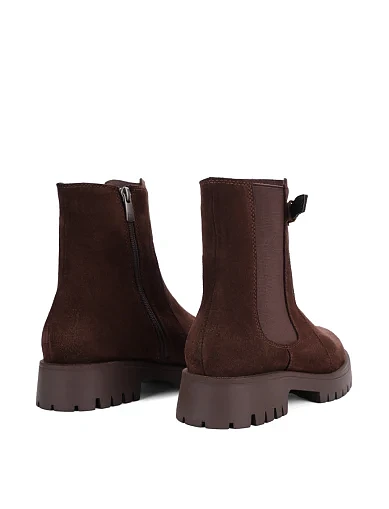 Женские ботинки челси Attizzare велюровые коричневые - фото 4 - Miraton