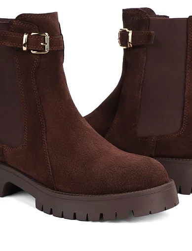 Женские ботинки челси Attizzare велюровые коричневые - фото 5 - Miraton