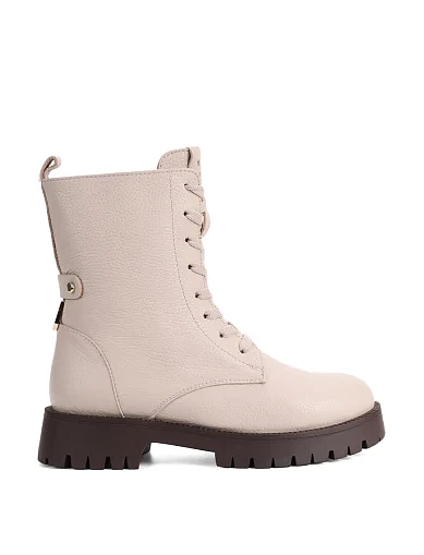 Женские ботинки Attizzare кожаные рисового цвета - фото 1 - Miraton