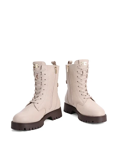 Женские ботинки Attizzare кожаные рисового цвета - фото 2 - Miraton