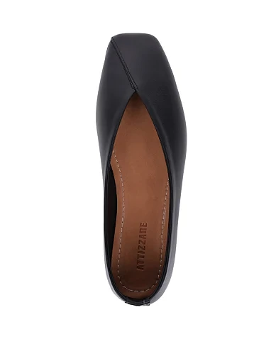Женские балетки Attizzare кожаные черные - фото 2 - Miraton