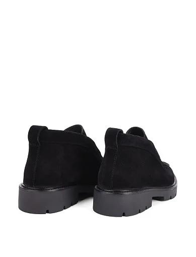 Женские ботинки лоферы Attizzare велюровые черные - фото 3 - Miraton