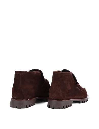 Женские ботинки лоферы Attizzare велюровые коричневые - фото 4 - Miraton