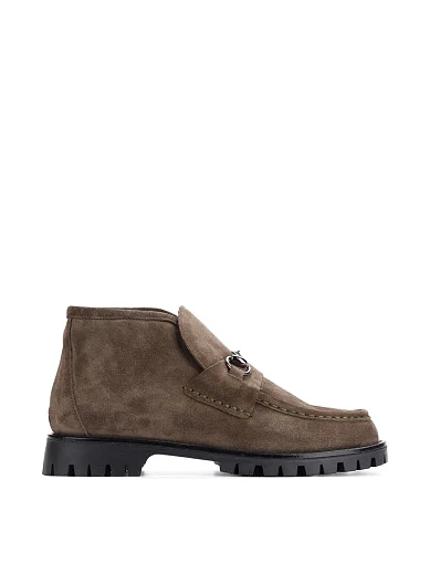 Жіночі черевики лофери Attizzare велюрові зелені(098 8502) - фото 1 - Miraton